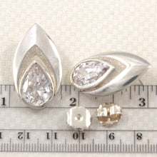 Load image into Gallery viewer, Solid Sterling Silver 925 Cubic Zirconia Pear Stud Earrings