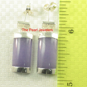 Solid Sterling Silver 925 Good Fortune Mother of Pearl & Jade Dangle Earrings
