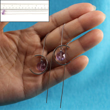 Load image into Gallery viewer, Solid Sterling Silver 925 Faceted Amethyst Threader Earrings
