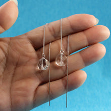 Load image into Gallery viewer, Solid Sterling Silver 925 Faceted Crystal Threader Earrings