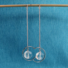 Load image into Gallery viewer, Solid Sterling Silver 925 Faceted Crystal Threader Earrings