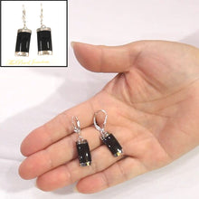 Load image into Gallery viewer, Solid Sterling Silver 925 Fleur-de-Lis Black Onyx Leverback Earrings