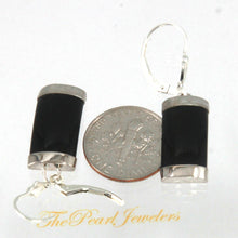 Load image into Gallery viewer, Solid Sterling Silver 925 Fleur-de-Lis Black Onyx Leverback Earrings