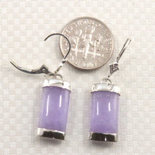 Load image into Gallery viewer, Solid Sterling Silver 925 Fleur-de-Lis Lavender Jade Leverback Earrings