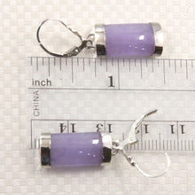 Load image into Gallery viewer, Solid Sterling Silver 925 Fleur-de-Lis Lavender Jade Leverback Earrings