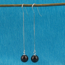 Load image into Gallery viewer, Solid Sterling Silver 925 Box Chain Garnet Earrings