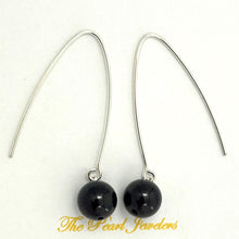 Load image into Gallery viewer, Solid Sterling Silver 925 V-Shaped Wire Garnet Earrings
