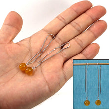 Load image into Gallery viewer, Solid Sterling Silver 925 Box Chain Golden Agate Earrings