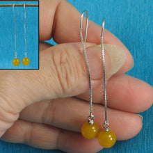 Load image into Gallery viewer, Solid Sterling Silver 925 Box Chain Golden Agate Earrings