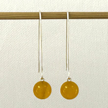 Load image into Gallery viewer, Solid Sterling Silver 925 V-Shaped Wire Golden Agate Earrings