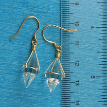 Load image into Gallery viewer, Solid Sterling Silver 925 Good Fortune Crystal Hook Earrings