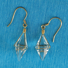 Load image into Gallery viewer, Solid Sterling Silver 925 Good Fortune Crystal Hook Earrings