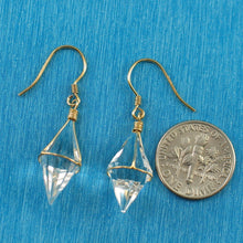 Load image into Gallery viewer, Solid Sterling Silver 925 Good Fortune Crystal Hook Earrings