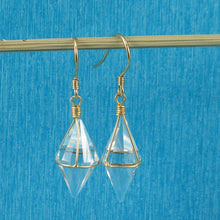Load image into Gallery viewer, Solid Sterling Silver 925 Good Fortune Crystal Hook Earrings