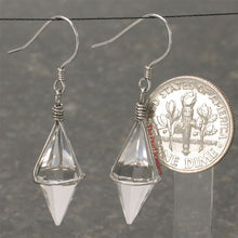 Load image into Gallery viewer, Solid Sterling Silver 925 Good Fortune Crystal Hook Earrings (Silver)