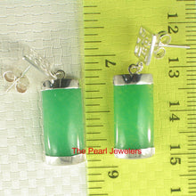 Load image into Gallery viewer, Solid Sterling Silver 925 Good Fortune Mother of Pearl &amp; Jade Dangle Earrings