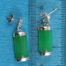 Load image into Gallery viewer, Solid Sterling Silver 925 Good Fortune Mother of Pearl &amp; Jade Dangle Earrings