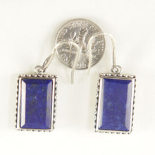 Load image into Gallery viewer, Solid Sterling Silver 925 Lapis Lazuli Antique Finish Hook Earrings