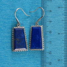 Load image into Gallery viewer, Solid Sterling Silver 925 Lapis Lazuli Antique Hook Earrings (Trapezoid 20mm)