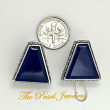 Load image into Gallery viewer, Solid Sterling Silver 925 Lapis Lazuli Omega Clip Earrings