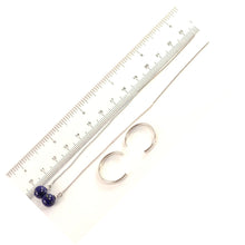 Load image into Gallery viewer, Solid Sterling Silver 925 Lapis Lazuli Threader Earrings