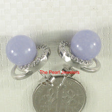 Load image into Gallery viewer, Solid Sterling Silver 925 Lavender Jade &amp; CZ Stud Earrings