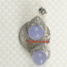 Load image into Gallery viewer, Solid Sterling Silver 925 Lavender Jade &amp; CZ Flower Stud Earrings