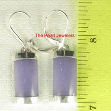 Load image into Gallery viewer, Solid Sterling Silver 925 Curved Lavender Jade Leverback Earrings