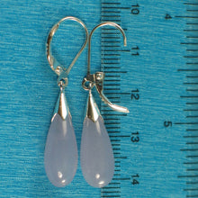 Load image into Gallery viewer, Solid Sterling Silver 925 Raindrop Lavender Jade Lever Back Earrings