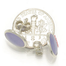 Load image into Gallery viewer, Solid Sterling Silver 925 Lavender Jade Dome Tablet Stud Earrings