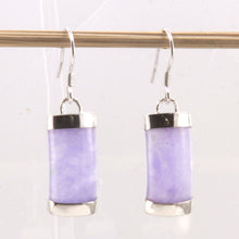 Load image into Gallery viewer, Solid Sterling Silver 925 Fish Hook Lavender Jade Dangle Earrings