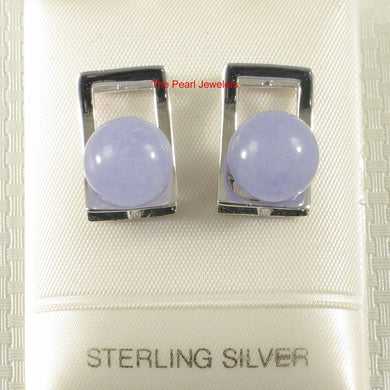 Solid Sterling Silver 925 Lavender Jade Stud Earrings (10mm)
