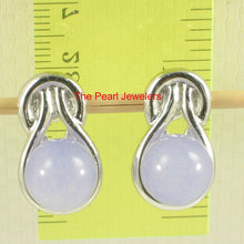 Load image into Gallery viewer, Solid Sterling Silver 925 Love Knot Lavender Jade Stud Earrings
