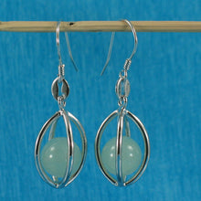 Load image into Gallery viewer, Solid Sterling Silver 925 Lucky Lantern Aventurine Hook Earrings