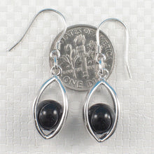 Load image into Gallery viewer, Solid Sterling Silver 925 Lucky Lantern Black Onyx Hook Earrings