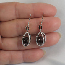 Load image into Gallery viewer, Solid Sterling Silver 925 Lucky Lantern Garnet Hook Earrings