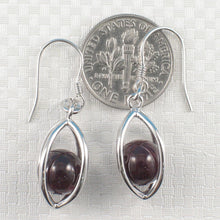 Load image into Gallery viewer, Solid Sterling Silver 925 Lucky Lantern Garnet Hook Earrings