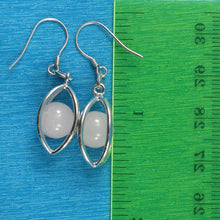 Load image into Gallery viewer, Solid Sterling Silver 925 Lucky Lantern Rose Quartz Hook Earrings