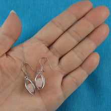 Load image into Gallery viewer, Solid Sterling Silver 925 Lucky Lantern Rose Quartz Hook Earrings