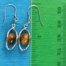 Load image into Gallery viewer, Solid Sterling Silver 925 Lucky Lantern Tiger Eye Hook Earrings