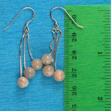 Load image into Gallery viewer, Solid Sterling Silver 925 Box Chain Moonstone Earrings