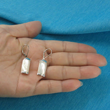 Load image into Gallery viewer, Solid Sterling Silver 925 Curved Mother of Pearl Leverback Earrings