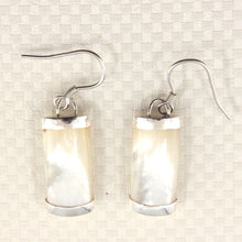 Load image into Gallery viewer, Solid Sterling Silver 925 Fish Hook Mother of Pearl Dangle Earrings