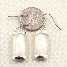 Load image into Gallery viewer, Solid Sterling Silver 925 Fish Hook Mother of Pearl Dangle Earrings
