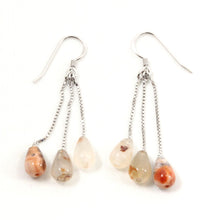 Load image into Gallery viewer, Solid Sterling Silver 925 Multi-Color Agate Box Chain Hook Earrings