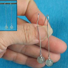Load image into Gallery viewer, Solid Sterling Silver 925 Box Chain Prehnite Earrings