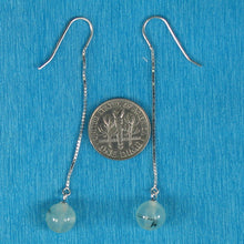 Load image into Gallery viewer, Solid Sterling Silver 925 Box Chain Prehnite Earrings