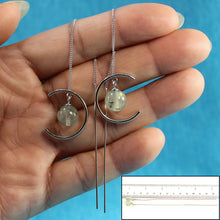 Load image into Gallery viewer, Solid Sterling Silver 925 Prehnite Threader Earrings