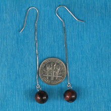Load image into Gallery viewer, Solid Sterling Silver 925 Box Chain Red Tiger Eye Earrings