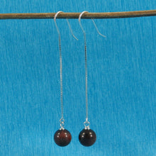 Load image into Gallery viewer, Solid Sterling Silver 925 Box Chain Red Tiger Eye Earrings